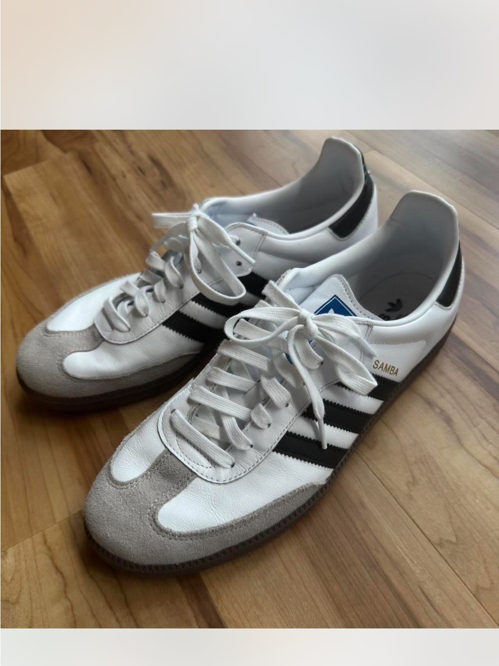 NWOT Adidas Samba Classic Leather Sneakers - White/Black/Gray